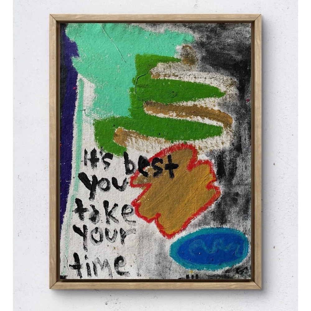 O TAKE YOUR TIME 11x14 Abstract Painting Modern Contemporary Expressionist Art